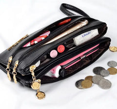 Layer Ladies Hand Bags Clutch Wallet Soft Pu Leather Small Crossbody Bags