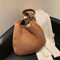 Large-capacity Knitting Shopping Bag Women Totes Purses