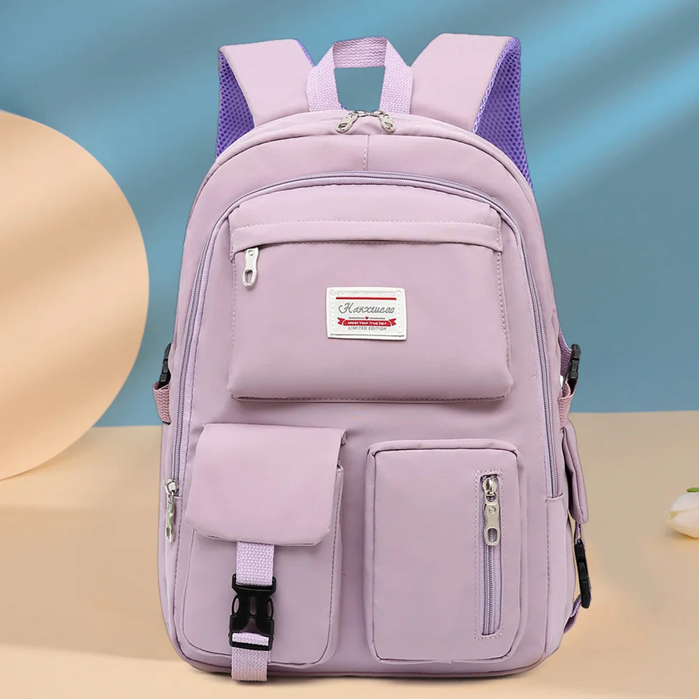 Nylon School Backpack Reflective School Bags for Girl Princess Waterproof Bag