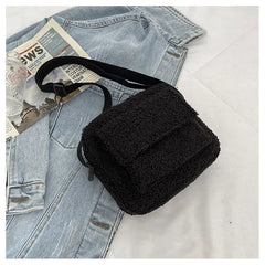 Plush Women's Shoulder Crossbody Bag Small Fluffy Fur Winter F