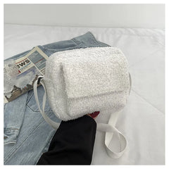 Women's Crossbody Bag Lambs Wool Fluffy Fur Handbag
