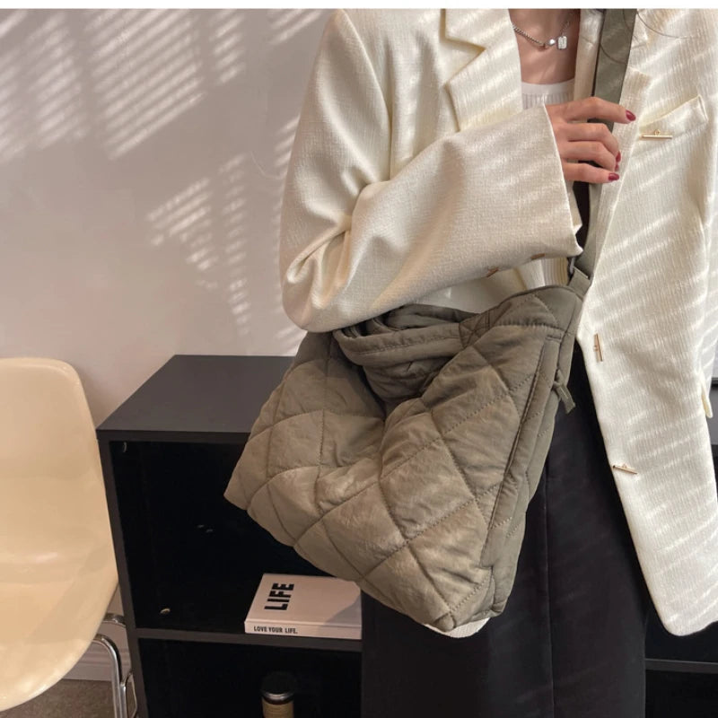 Winter Canvas Shoulder Crossbody Bag for Women Large Handbags