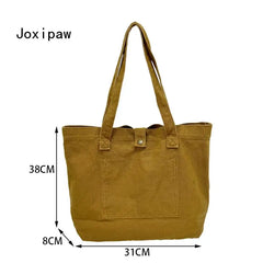 Vintage Canvas Shoulder Bag Large Tote Casual Female Bag
