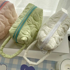 Small Makeup Pouch Flower Pressed Cotton Handbags Purses Lipstick Bag