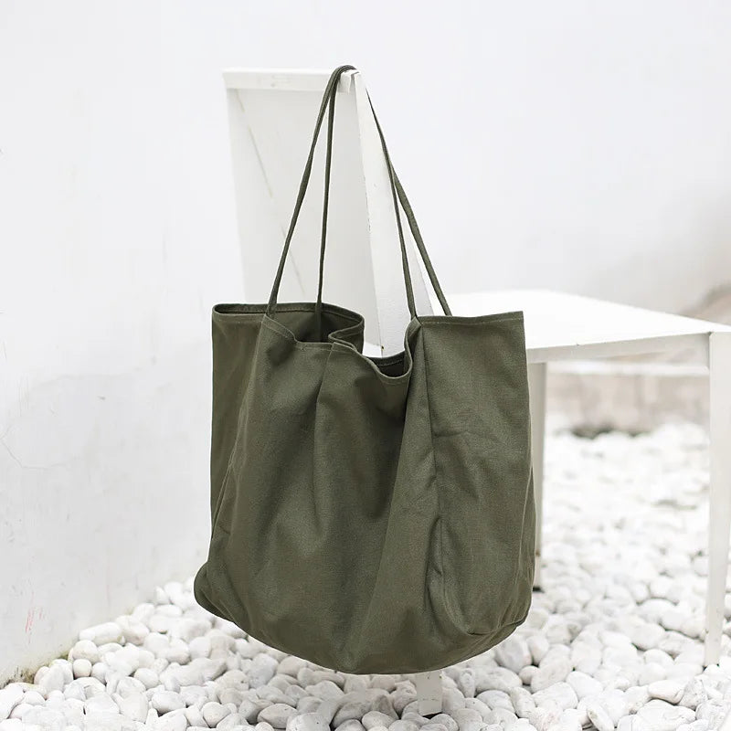 Large Capacity Canvas Tote Bag Women Travel Handbag Vintage Shoulder Bag