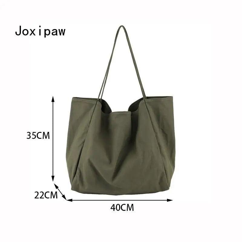 Large Capacity Canvas Tote Bag Women Travel Handbag Vintage Shoulder Bag