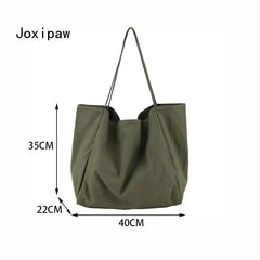Large Capacity Canvas Tote Bag Women Travel Handbag Vintage Shoulder Bag