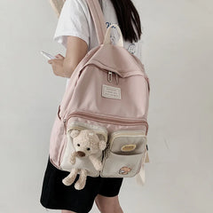 Student Nylon School Bag Female Multifunctional Backpack Outdoor Travel