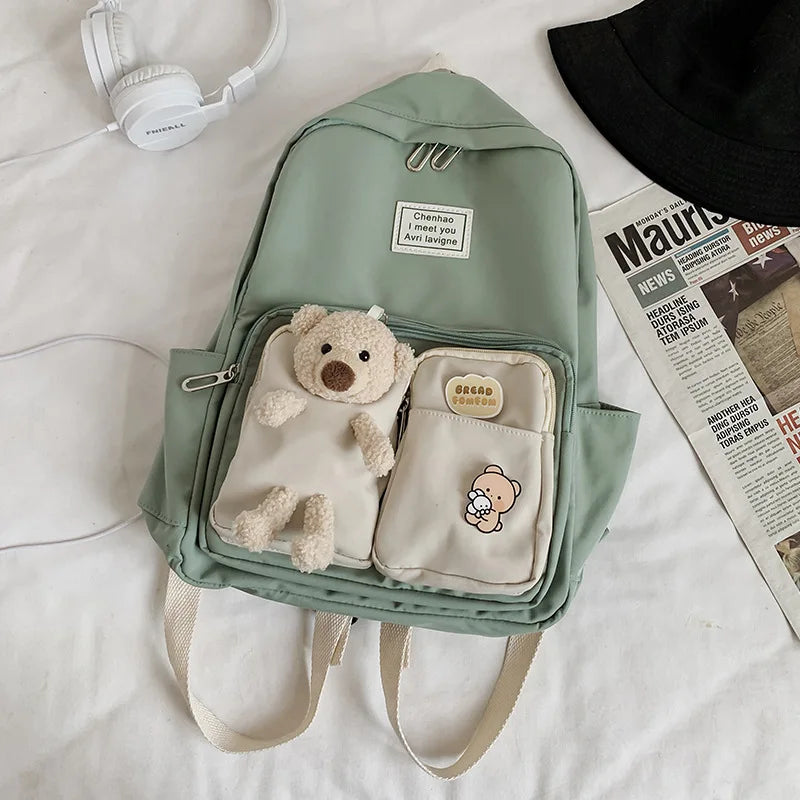 Student Nylon School Bag Female Multifunctional Backpack Outdoor Travel