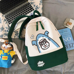 Funny Shark Backpack Japanese Husky School Bag