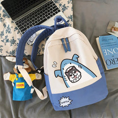 Funny Shark Backpack Japanese Husky School Bag