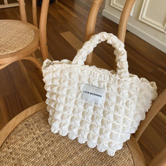 Casual Flower Hand Bag Plaid Shoulder Bag Zipper Shopper Purses
