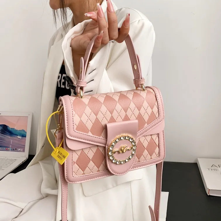Metal Crossbody Bag Small Square Shoulder Bag