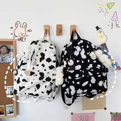 Student Backpack Cow Pattern School Bag
