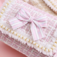 Kids Linen Mini Crossbody Bag with Bowknot for Girls