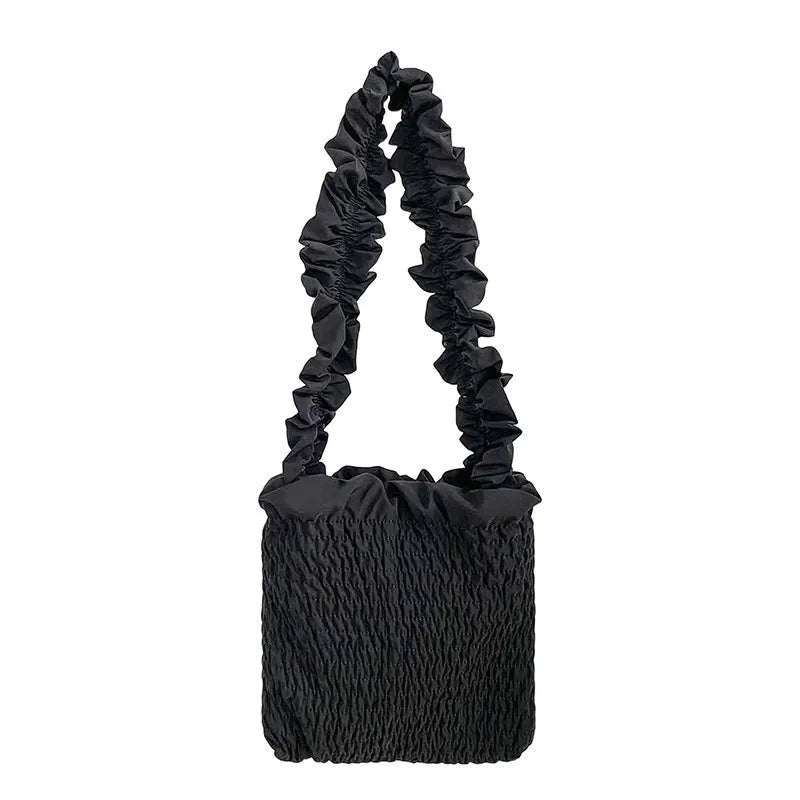 Large Capacity Knit Pleated Tote Bag for Women