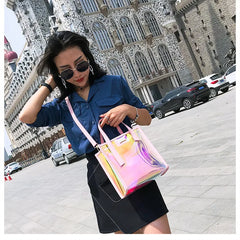 PVC Tote Bag Shopper Handbag Women Composite Bag