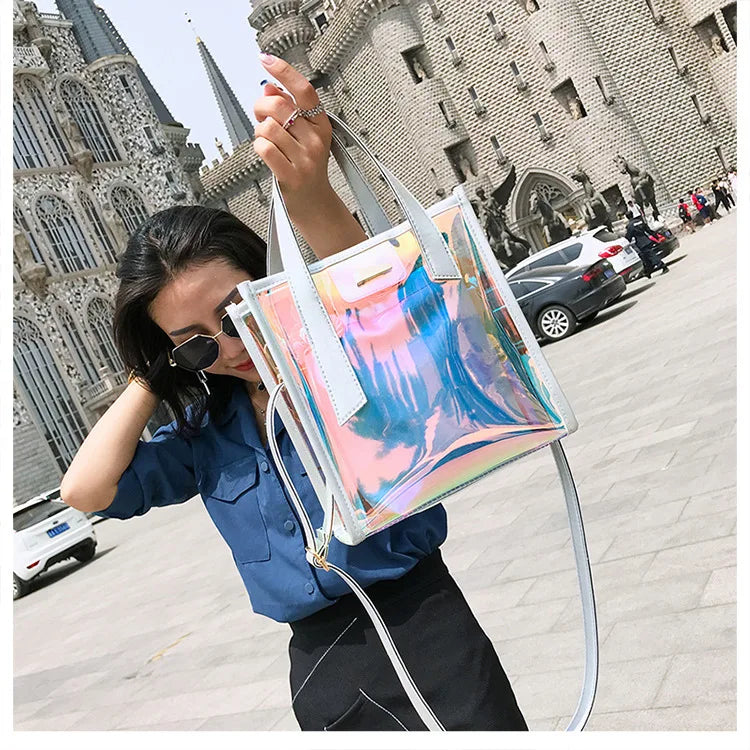 PVC Tote Bag Shopper Handbag Women Composite Bag