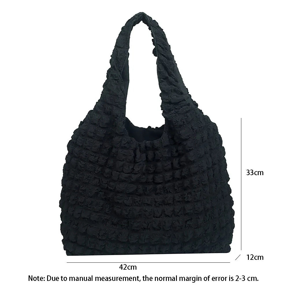 Pleated Bubble Shoulder Bag Solid Candy Underarm Bags