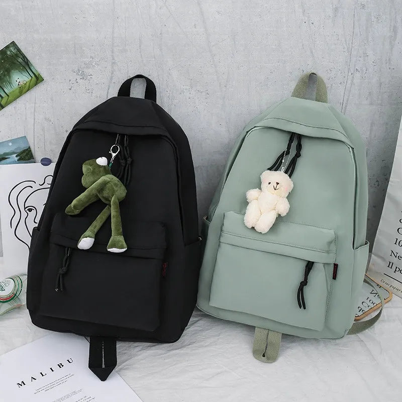 Girls College Student Backpack Large Capacity Shoulders Bag For Women