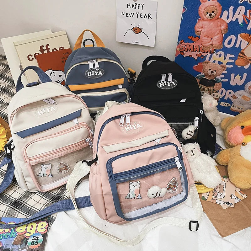 Small Canvas Girl Mini Backpack Waterproof School Bag for Girls