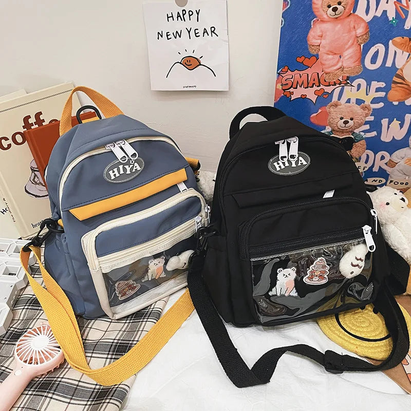 Small Canvas Girl Mini Backpack Waterproof School Bag for Girls