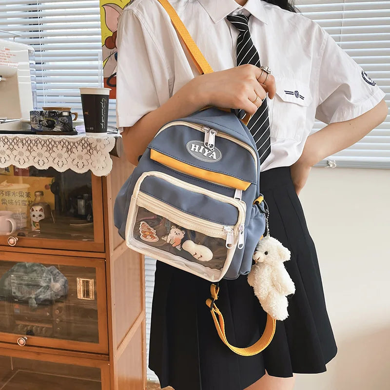 Small Canvas Girl Mini Backpack Waterproof School Bag for Girls
