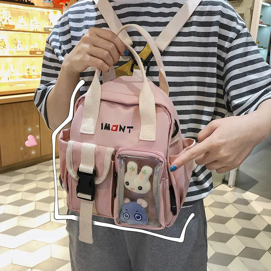 Small Canvas Girl Mini Backpack Waterproof Travel Bag