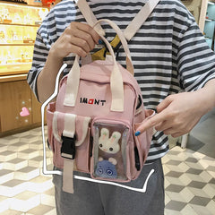 Small Canvas Girl Mini Backpack Waterproof Travel Bag