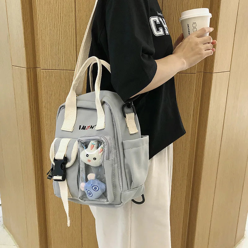 Small Canvas Girl Mini Backpack Waterproof Travel Bag