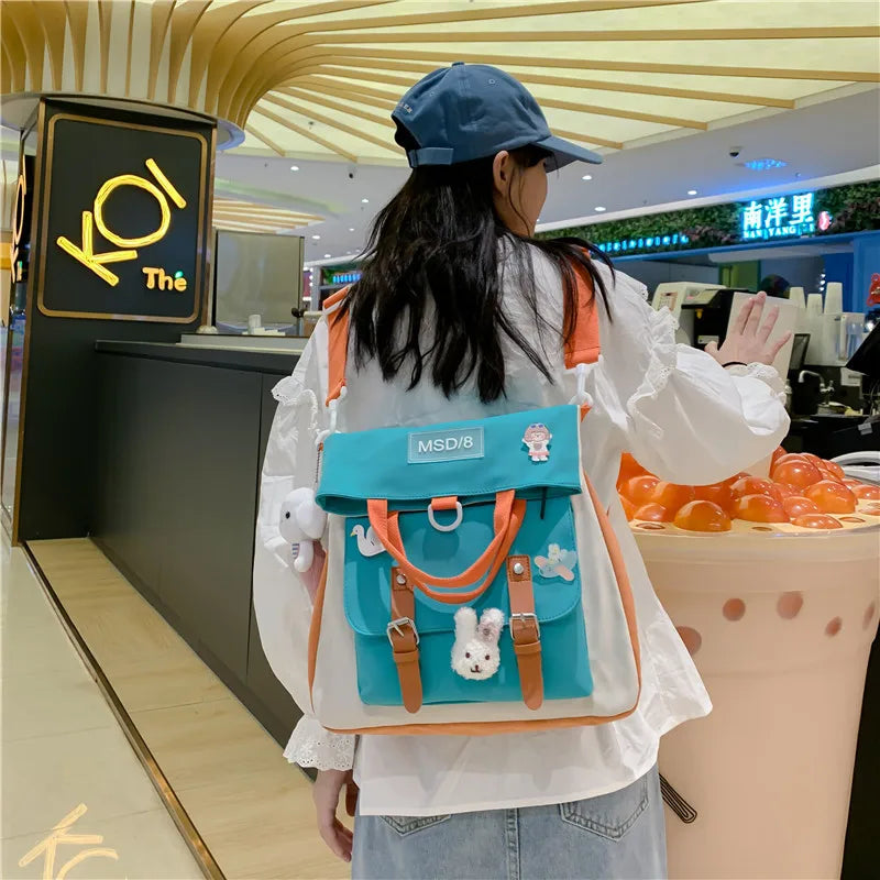 Waterproof Canvas Mini Backpack For Women Travel School Bag