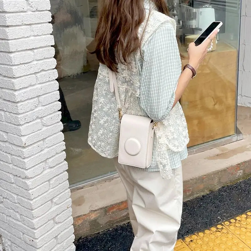 Small Pu Leather Shoulder Bags Girl Crossbody Bags Ladies Purses Wallet Brown