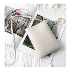 Women Minimalist Candy Pu Leather Cell Phone Crossbody Purse
