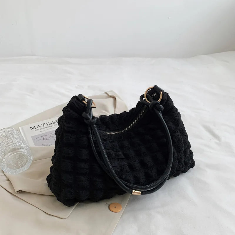 Plaid Shoulder Bag Large Capacity Casual Armpit Bag