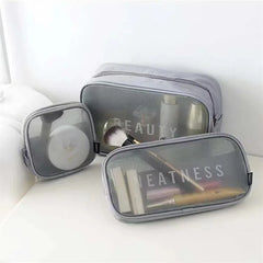 Portable Grid Cosmetic Bag Travel Wash Bag