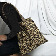 Ulzzang Leopard Canvas Bag Hip Hop Shoulder Bag Casual Messenger Bag