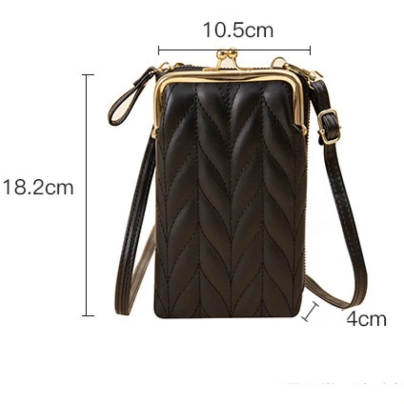 Women Diagonal Wallet Crossbody Purse Solid Messenger Bag