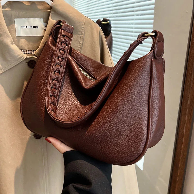 Large Capacity PU Leather Shoulder Bags for Women Crossbody Texture Female Tote
