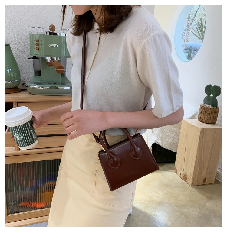 Solid Handbag Cross-body Shoulder Bag for Women Girls