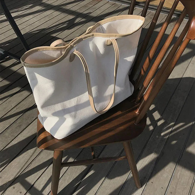 Canvas Shoulder Bag Student Handbag Shopping Bag