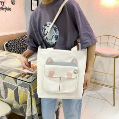 Japanese Campus Cat Bag Canvas Bag Female Bag