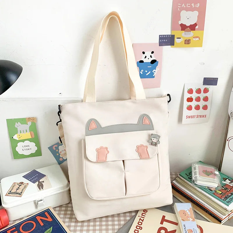 Japanese Campus Cat Bag Canvas Bag Female Bag