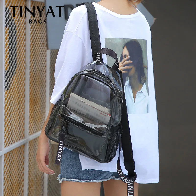 Transparent PVC Jelly Backpack Water-repellent Beach Bag