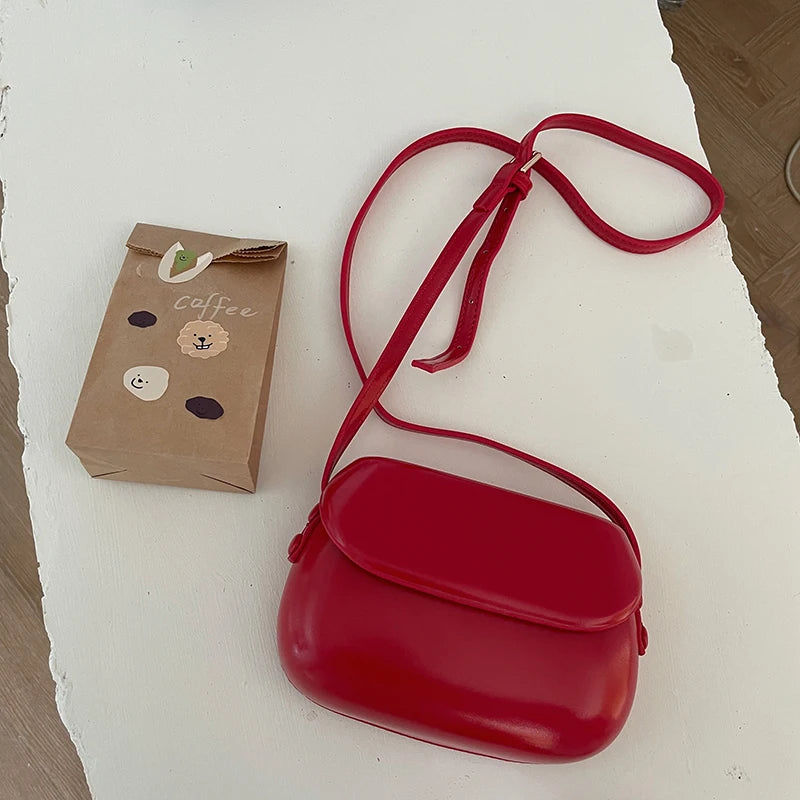Vintage Red Saddle Shoulder Bag Mini Crossbody Bags H