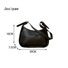 Vintage PU Leather Shoulder Bag for Women Large Capacity Crossbody Bag