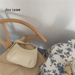 Vintage Leather Shoulder Bag for Women Crossbody Purse