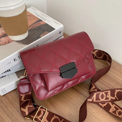 Vintage Sling Handbags Leather Crossbody Plaid Shoulder Messenger Bag