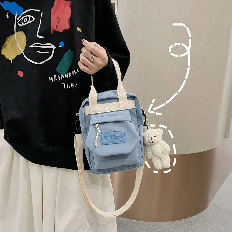 Women Mini Handbag Straw Beach Clutch Zipper Small Shoulder Bag