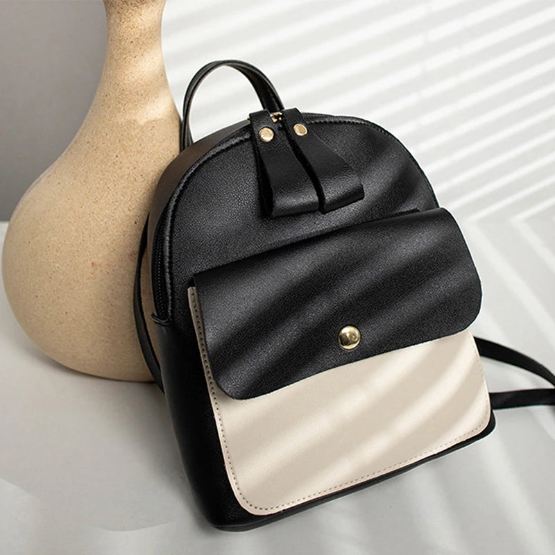 Women's Double Pull Bump Small Backpack Mini Backpack