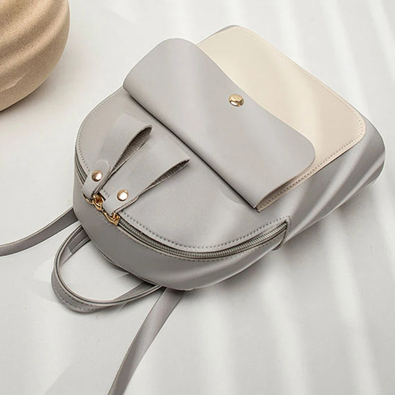 Women's Double Pull Bump Small Backpack Mini Backpack